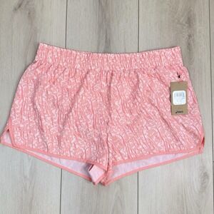 ASICS Women's XL Pink Patterned Running Shorts Lined Zip‎ Pocket Activewear NWT